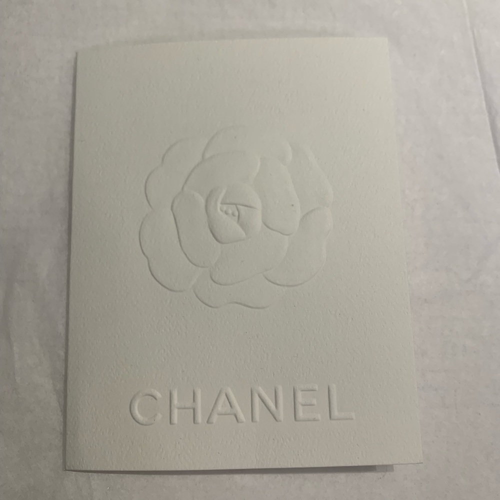 Authentic Chanel textured embossed receipt holder/ blank card